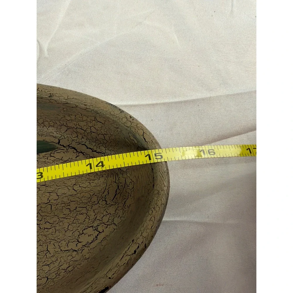 Live Simply Primitive Folk Art Oval Tray Crackle Finish Saltbox House Sheep 15in